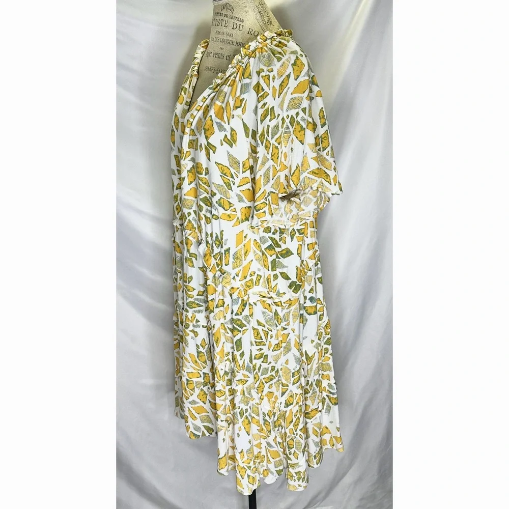 Anthropologie Robin Tiered Mini Dress In Yellow Bohemian Flowy Boho - Picture 3 of 10